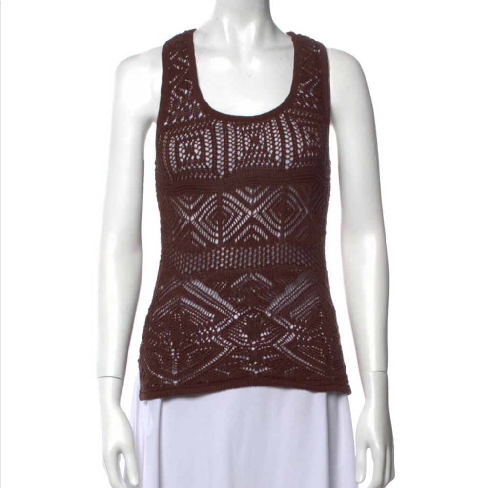 Emilio Pucci XS Crochet brown tank top
